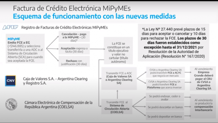 Parte de la explicacin de las nuevas medidas sobre la Factura de Crdito Electrnica